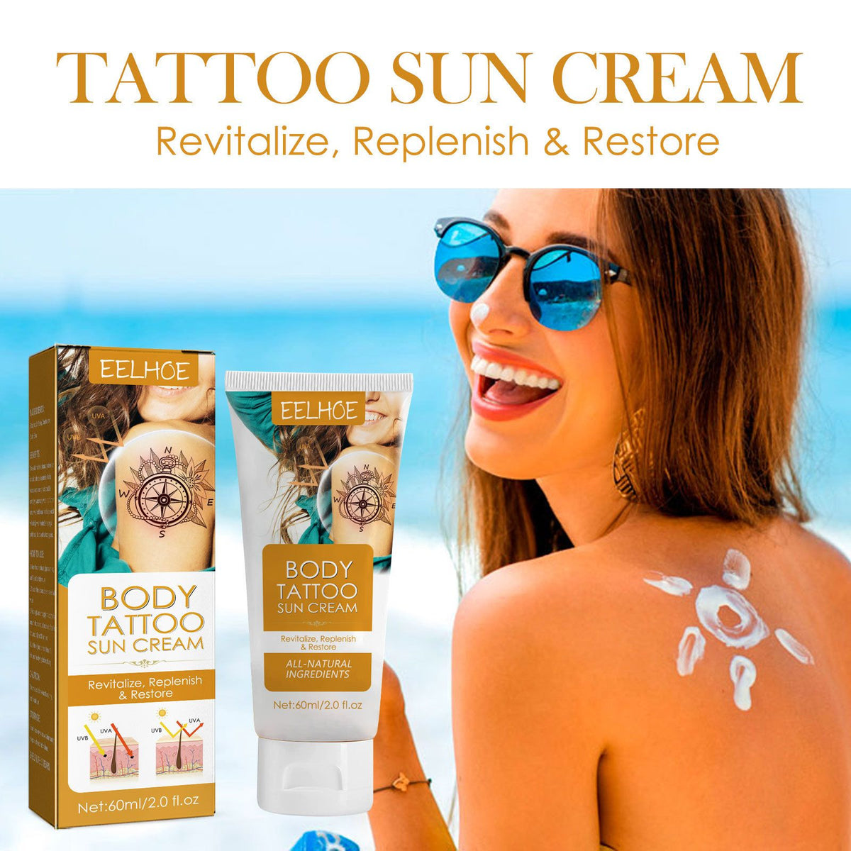 EELHOE Tattoo Protection Cream Outdoor Isolation Protection Uv Moisturizing Tattoo Discoloration-EELHOE Tattoo Protection Cream Outdoor Isolation Protection Uv Moisturizing Tattoo Discoloration