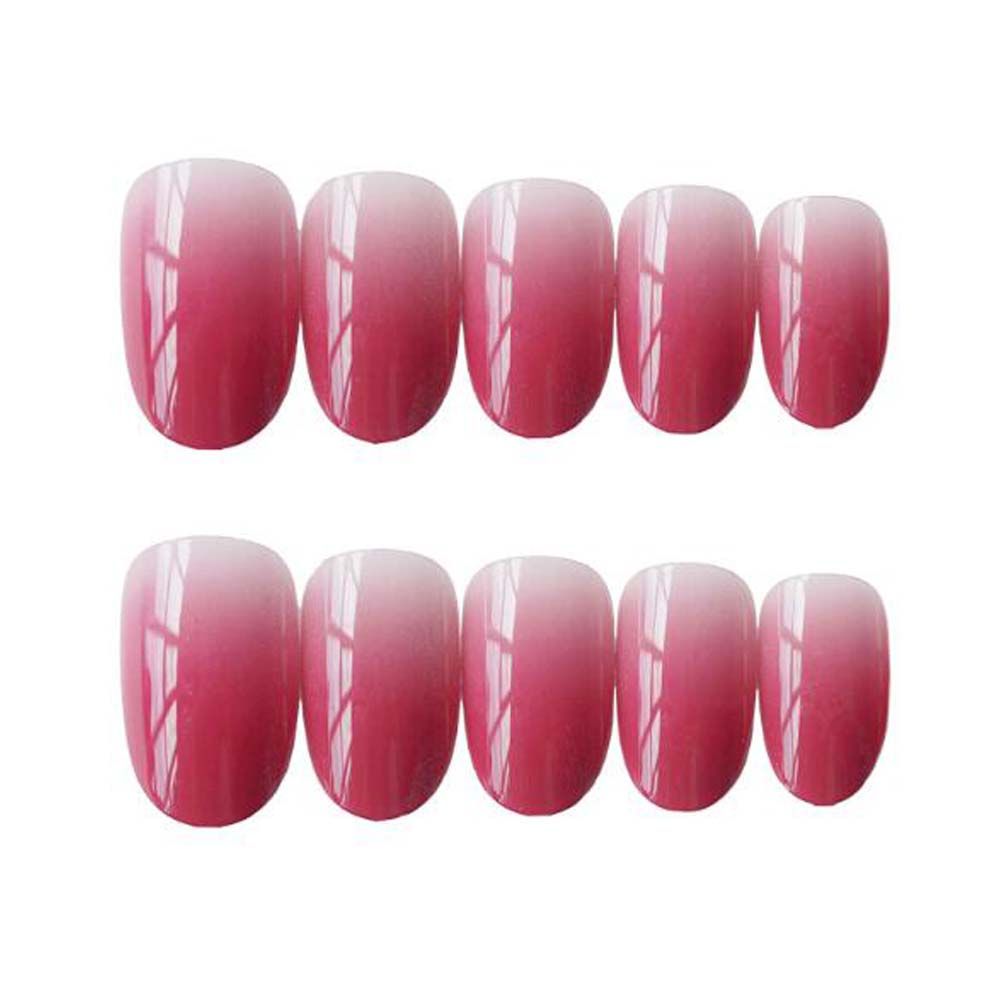 False Fingernails Gradient Color Rosy Pink Artificial False Nails Tips Full Cover Fake Nails Nail Art-False Fingernails Gradient Color Rosy Pink Artificial False Nails Tips Full Cover Fake Nails Nail Art