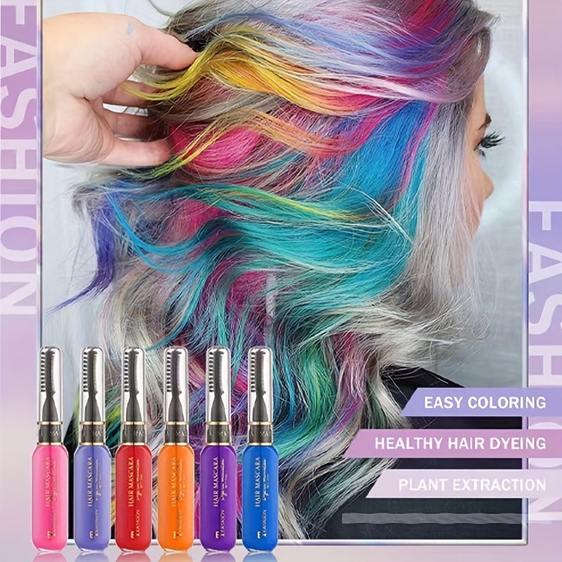 13 colors Disposable Hair Dye Comb - Washable Hair Tint for Party, Birthday, and Cosplay - Easy to Use and Safe-13 colors Disposable Hair Dye Comb - Washable Hair Tint for Party, Birthday, and Cosplay - Easy to Use and Safe