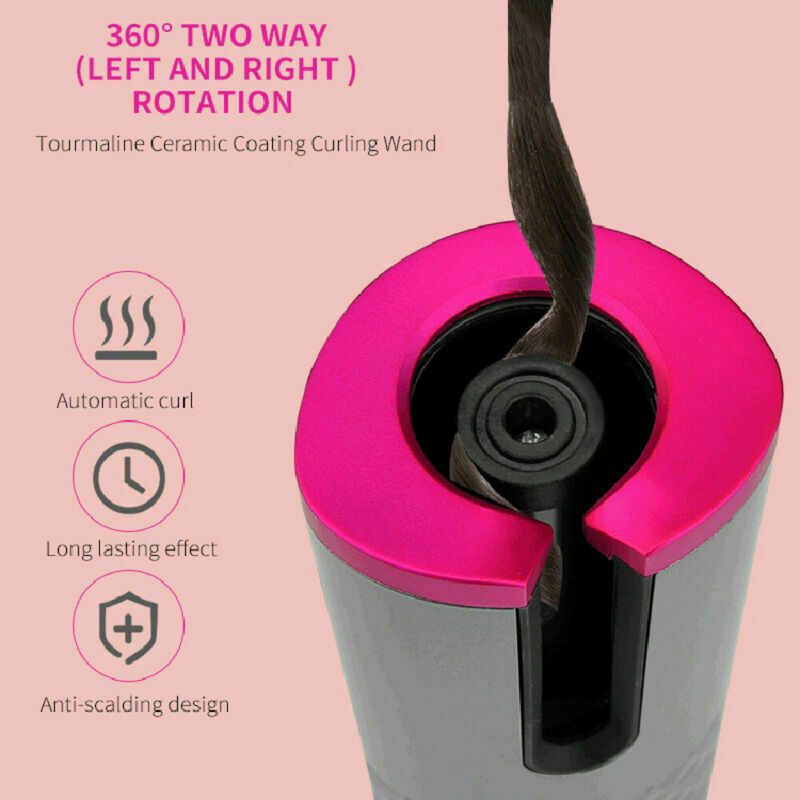 Hair Curler LCD Cordless Auto Rotating Waver Curling Iron Ceramic Wireless USA-Hair Curler LCD Cordless Auto Rotating Waver Curling Iron Ceramic Wireless USA