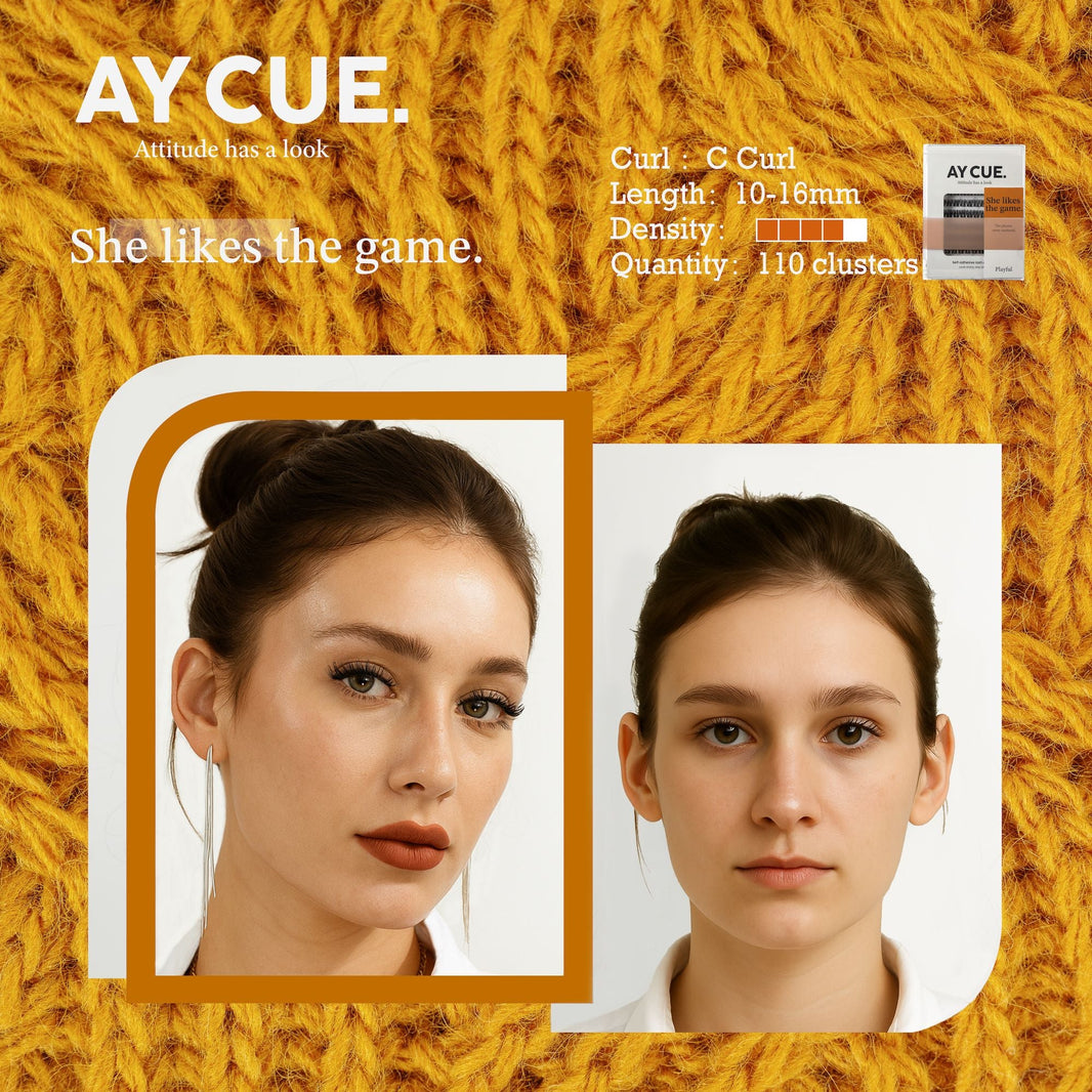 AYCUE #SHE LIKES THE GAME# Self-adhesive Lash Clusters C Curl 10-16mm 110 Clusters Glue-free Eyelashes Extensions for Natural Look Easy Application-AYCUE #SHE LIKES THE GAME# Self-adhesive Lash Clusters C Curl 10-16mm 110 Clusters Glue-free Eyelashes Extensions for Natural Look Easy Application