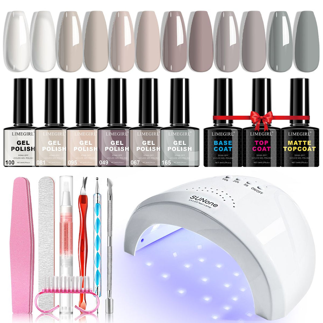 LIMEGIRL Gel Nail Polish Set 6 Color Set with UV Nail Light and Nail Tools, Soaking Nail Set, for Beginners DIY Nail Set-LIMEGIRL Gel Nail Polish Set 6 Color Set with UV Nail Light and Nail Tools, Soaking Nail Set, for Beginners DIY Nail Set