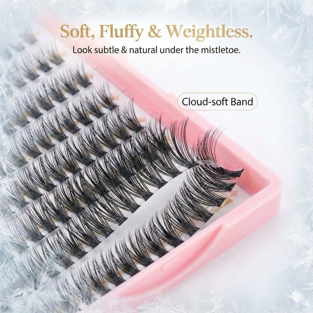 AYCUE Holiday Glam Christmas Special Edition High-Quality Eyelash Suit Subtle Natural Soft Finish Clean Band DIY Fluffy Lash Extension for Festive Looks-AYCUE Holiday Glam Christmas Special Edition High-Quality Eyelash Suit Subtle Natural Soft Finish Clean Band DIY Fluffy Lash Extension for Festive Looks