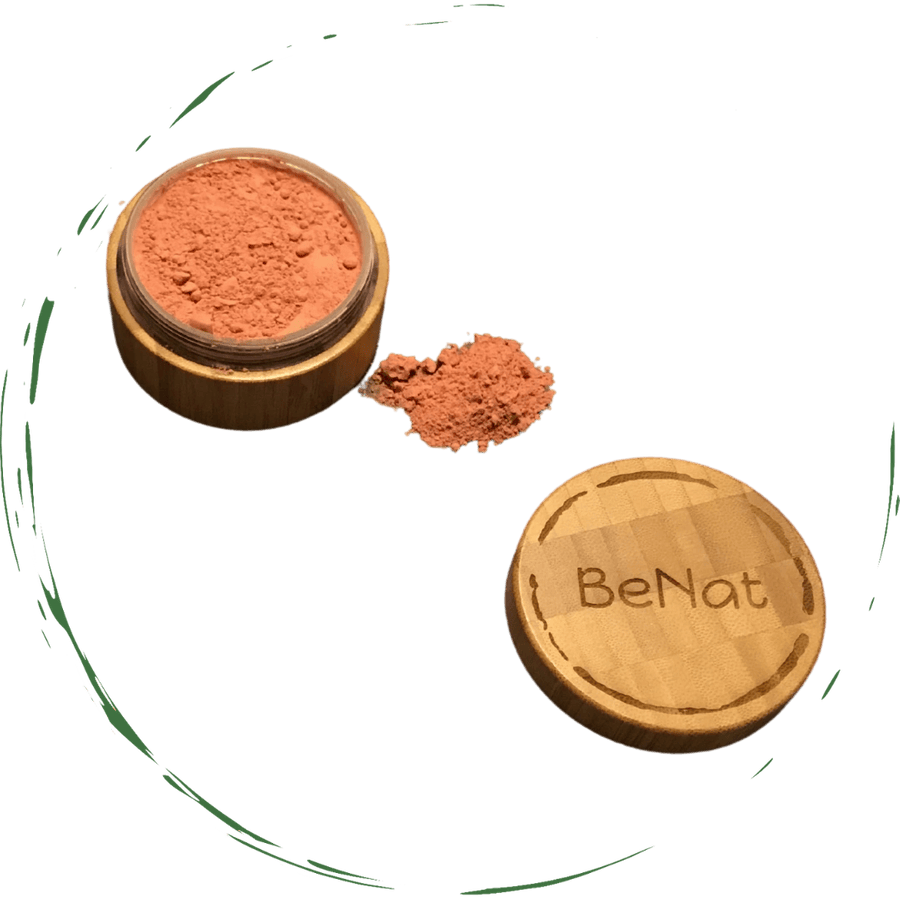 BeNat All-Natural Blush Loose Powder | Reusable Bamboo Container with Refills | Vegan & Lightweight Face Makeup-BeNat All-Natural Blush Loose Powder | Reusable Bamboo Container with Refills | Vegan & Lightweight Face Makeup