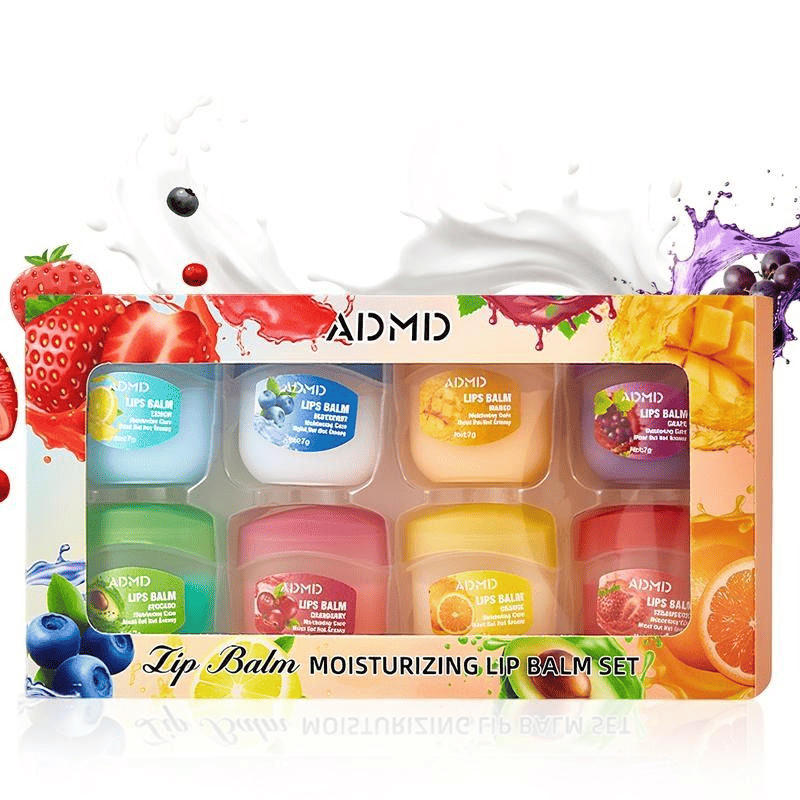 Fruit Scented Lip Balm Set, Natural Moisturizing Lip Balms for Dry Chapped Lips, 8PCS Assorted Flavors-Fruit Scented Lip Balm Set, Natural Moisturizing Lip Balms for Dry Chapped Lips, 8PCS Assorted Flavors