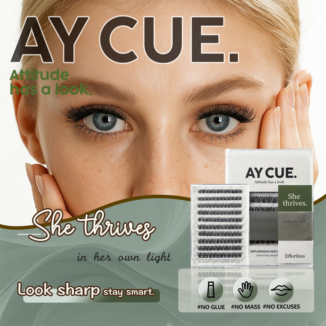 AYCUE #SHE THRIVES# Self-adhesive Lash Clusters C Curl 10-16mm 120 Clusters Glue-free Eyelashes Extensions for Natural Look Easy Application-AYCUE #SHE THRIVES# Self-adhesive Lash Clusters C Curl 10-16mm 120 Clusters Glue-free Eyelashes Extensions for Natural Look Easy Application