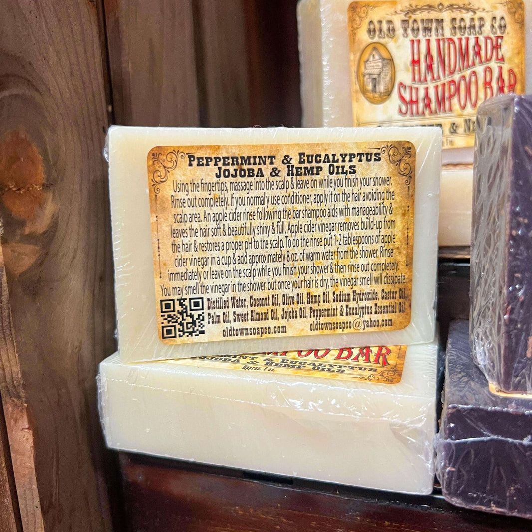 Peppermint Eucalyptus Jojoba & Hemp Seed Oil Shampoo Bar-Peppermint Eucalyptus Jojoba & Hemp Seed Oil Shampoo Bar