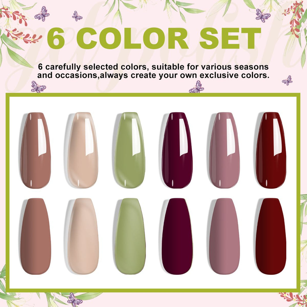 LIMEGIRL 6pcs Gel Polish Set 6 Vibrant Colors UV Gel NailPolish Red Blue Green Hema TMPTA TPO 3-free AllSeasons NailGel for Christmas Gift Women Girls-LIMEGIRL 6pcs Gel Polish Set 6 Vibrant Colors UV Gel NailPolish Red Blue Green Hema TMPTA TPO 3-free AllSeasons NailGel for Christmas Gift Women Girls
