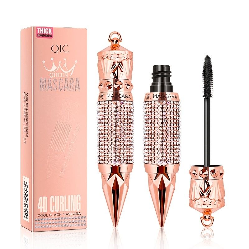 Scepter Mascara: Waterproof, Smudge-Proof, and Natural Thick Curling with a Rhinestone Decorative Shell - Elongate Your Eyelashes Instantly!-Scepter Mascara: Waterproof, Smudge-Proof, and Natural Thick Curling with a Rhinestone Decorative Shell - Elongate Your Eyelashes Instantly!