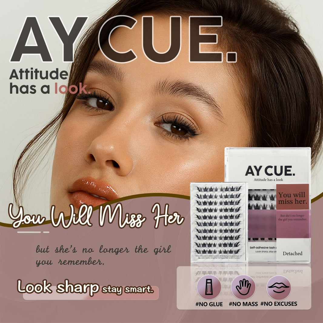 AYCUE #YOU WILL MISS HER# Self-adhesive Lash Clusters C Curl 10-14mm 80Clusters Glue-free Eyelashes Extensions for Natural Look Easy Application-AYCUE #YOU WILL MISS HER# Self-adhesive Lash Clusters C Curl 10-14mm 80Clusters Glue-free Eyelashes Extensions for Natural Look Easy Application
