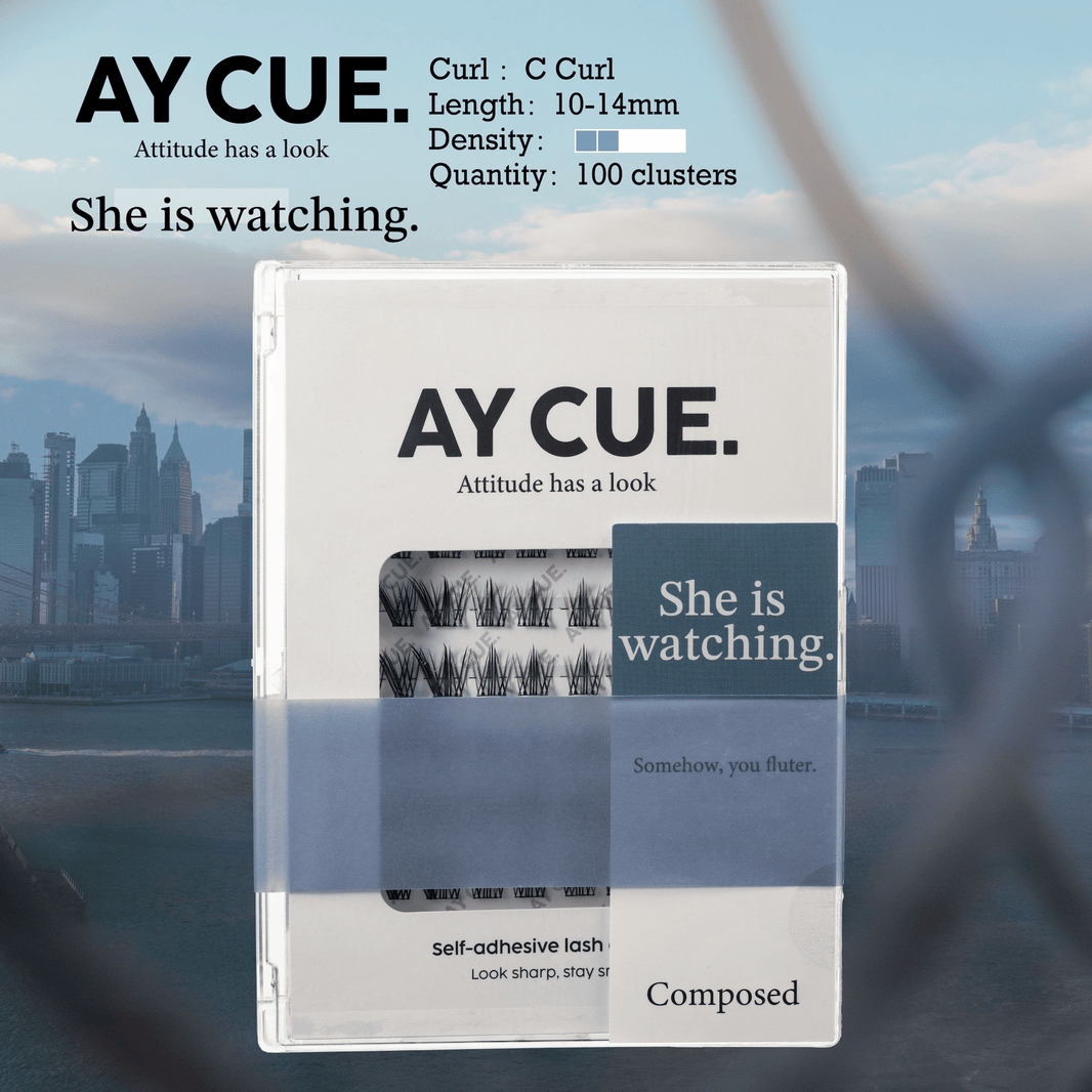 AYCUE #SHE IS WATCHING# Self-adhesive Lash Clusters C Curl 10-14mm 100 Clusters Glue-free Eyelashes Extensions for Natural Look Easy Application-AYCUE #SHE IS WATCHING# Self-adhesive Lash Clusters C Curl 10-14mm 100 Clusters Glue-free Eyelashes Extensions for Natural Look Easy Application