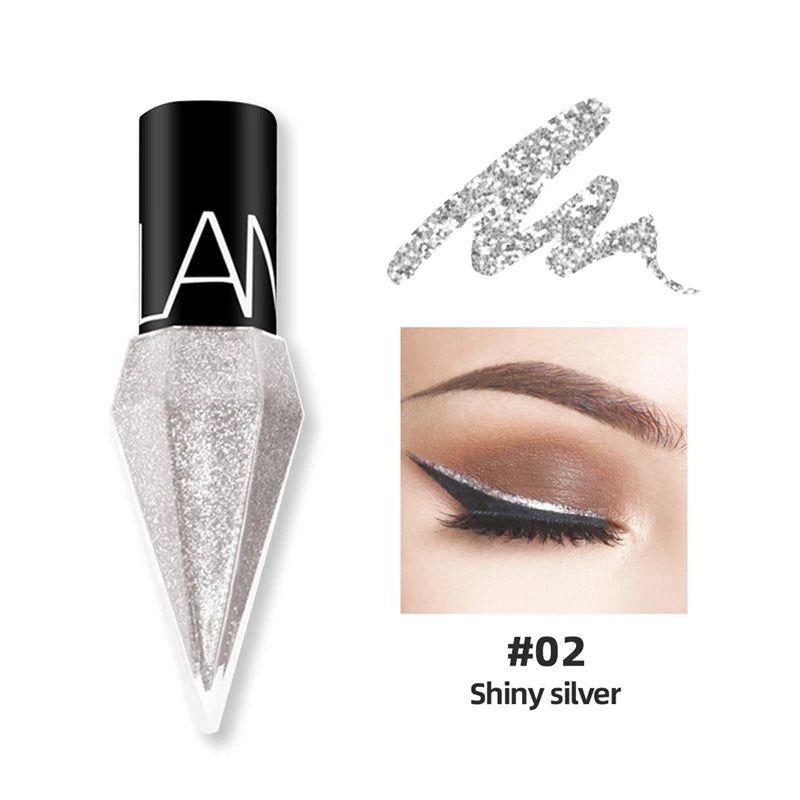 New Professional Shiny Eye Liners Cosmetics for Women Pigment Silver Rose Gold Color Liquid Glitter Eyeliner Cheap Makeup-New Professional Shiny Eye Liners Cosmetics for Women Pigment Silver Rose Gold Color Liquid Glitter Eyeliner Cheap Makeup
