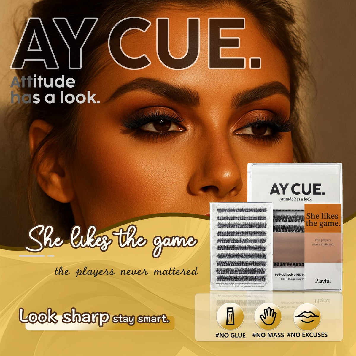 AYCUE #SHE LIKES THE GAME# Self-adhesive Lash Clusters C Curl 10-16mm 110 Clusters Glue-free Eyelashes Extensions for Natural Look Easy Application-AYCUE #SHE LIKES THE GAME# Self-adhesive Lash Clusters C Curl 10-16mm 110 Clusters Glue-free Eyelashes Extensions for Natural Look Easy Application