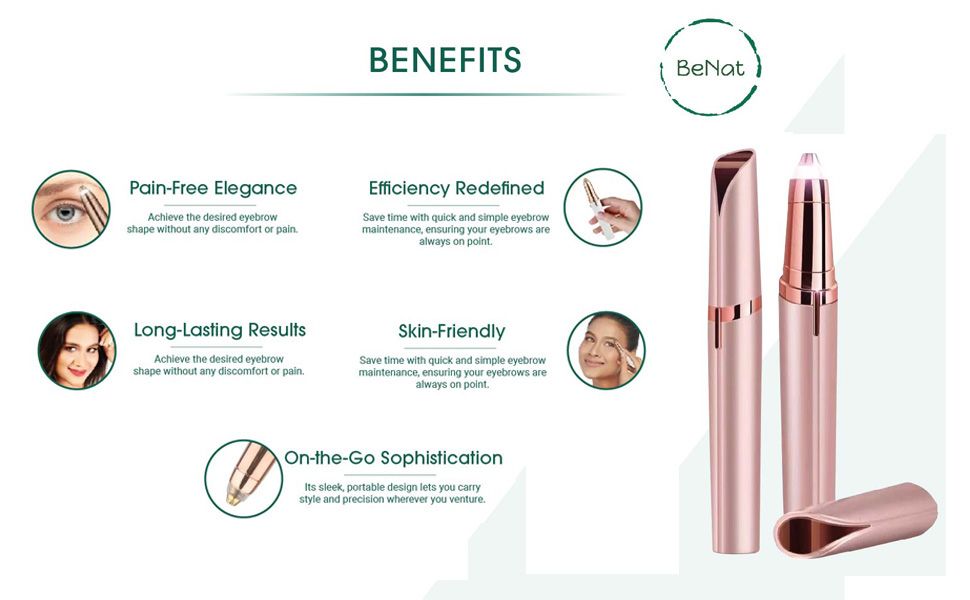 Set of 2. Rechargeable Facial & Eyebrow Hair Remover Set for Women, Painless Electric Trimmer with LED Light-Set of 2. Rechargeable Facial & Eyebrow Hair Remover Set for Women, Painless Electric Trimmer with LED Light