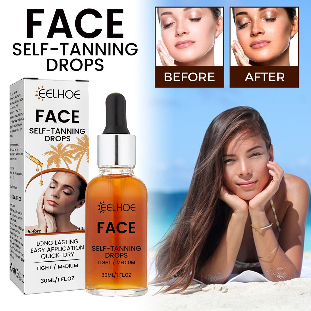 EELHOE Face Self-Tanning Drops, Natural Fashion Wheat Bronzer Moisturizing Skin Anti-Sunburn Solution-EELHOE Face Self-Tanning Drops, Natural Fashion Wheat Bronzer Moisturizing Skin Anti-Sunburn Solution