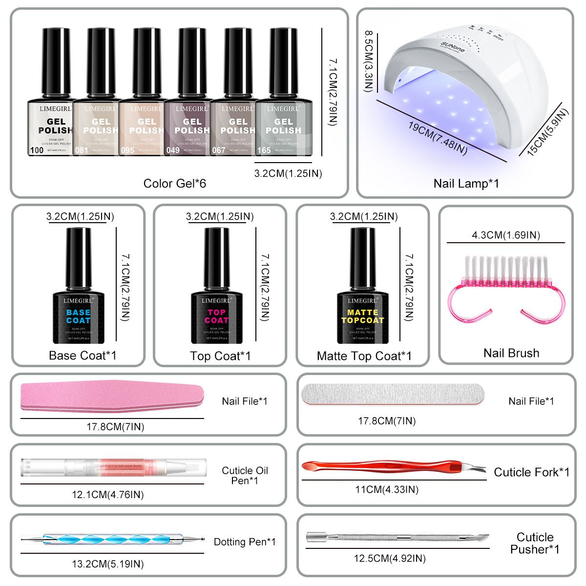 LIMEGIRL Gel Nail Polish Set 6 Color Set with UV Nail Light and Nail Tools, Soaking Nail Set, for Beginners DIY Nail Set-LIMEGIRL Gel Nail Polish Set 6 Color Set with UV Nail Light and Nail Tools, Soaking Nail Set, for Beginners DIY Nail Set
