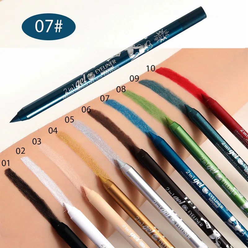 Waterproof Eyeliner Long Lasting Pencil Colourful Pigment Blue Black White Color Gel Eye Liner Pen Makeup Eye Beauty Cosmetics-Waterproof Eyeliner Long Lasting Pencil Colourful Pigment Blue Black White Color Gel Eye Liner Pen Makeup Eye Beauty Cosmetics