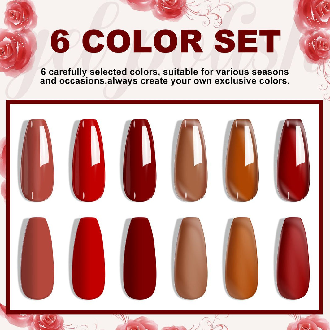 LIMEGIRL 6pcs Gel Polish Set 6 Vibrant Colors UV Gel NailPolish Red Blue Green Hema TMPTA TPO 3-free AllSeasons NailGel for Christmas Gift Women Girls-LIMEGIRL 6pcs Gel Polish Set 6 Vibrant Colors UV Gel NailPolish Red Blue Green Hema TMPTA TPO 3-free AllSeasons NailGel for Christmas Gift Women Girls