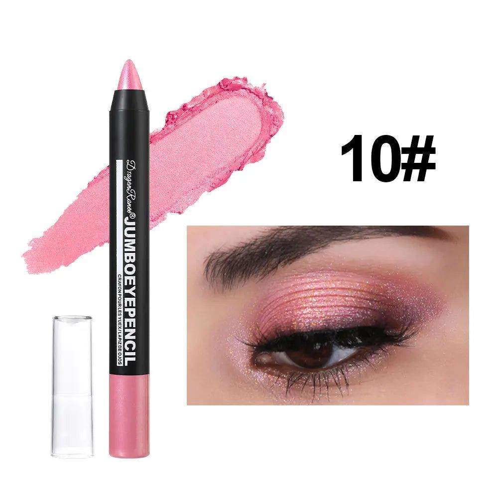 Smoky Dark Green Eyeshadow Pencil Stick Waterproof Pearlescent 12 Colors Metallic Glitter Eye Shadow Highlighter Pen Makeup Tool-Smoky Dark Green Eyeshadow Pencil Stick Waterproof Pearlescent 12 Colors Metallic Glitter Eye Shadow Highlighter Pen Makeup Tool