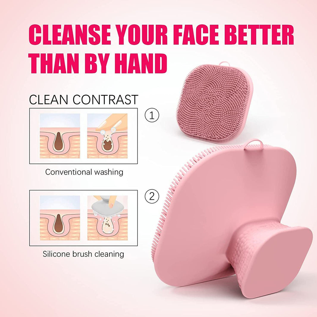 Silicone Face Scrubber-Facial Cleansing Brush Manual Waterproof Cleansing Skin Care Face Brushes for Cleansing and Exfoliating-Silicone Face Scrubber-Facial Cleansing Brush Manual Waterproof Cleansing Skin Care Face Brushes for Cleansing and Exfoliating