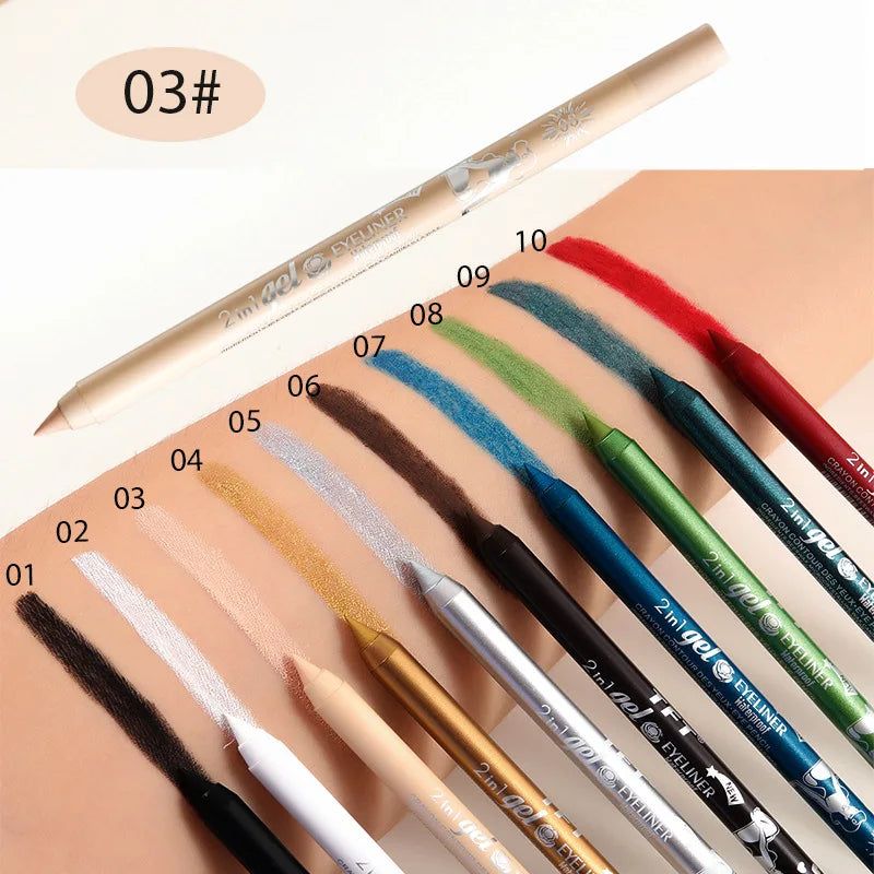 Waterproof Eyeliner Long Lasting Pencil Colourful Pigment Blue Black White Color Gel Eye Liner Pen Makeup Eye Beauty Cosmetics-Waterproof Eyeliner Long Lasting Pencil Colourful Pigment Blue Black White Color Gel Eye Liner Pen Makeup Eye Beauty Cosmetics
