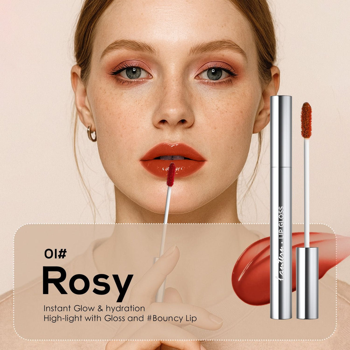 Long-Lasting Hydrating Lip Gloss, Moisturizing Non-Sticky Lip Tint with Hyaluronic Acid for Plumping Finish-Long-Lasting Hydrating Lip Gloss, Moisturizing Non-Sticky Lip Tint with Hyaluronic Acid for Plumping Finish
