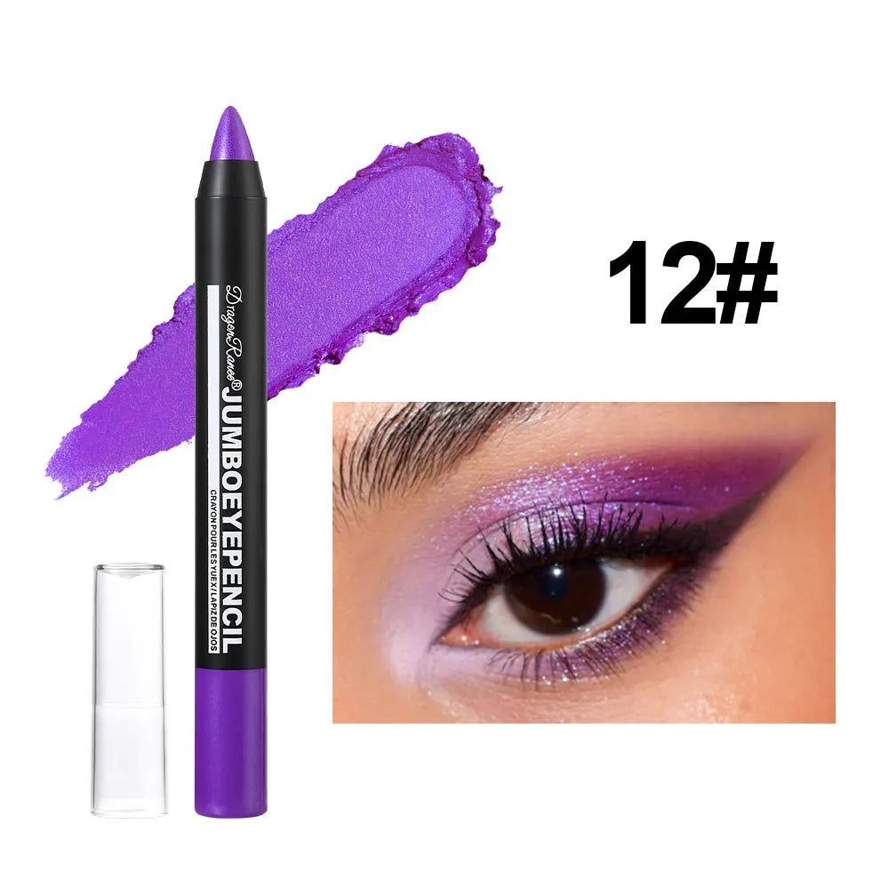 Smoky Dark Green Eyeshadow Pencil Stick Waterproof Pearlescent 12 Colors Metallic Glitter Eye Shadow Highlighter Pen Makeup Tool-Smoky Dark Green Eyeshadow Pencil Stick Waterproof Pearlescent 12 Colors Metallic Glitter Eye Shadow Highlighter Pen Makeup Tool