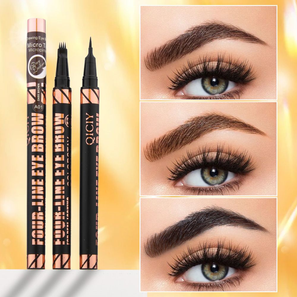 3 Colors Quad Wild Eyebrow Eyebrow Pencil Waterproof Non-Halogenating Extremely Fine Liquid Water Eyebrow Pencil-3 Colors Quad Wild Eyebrow Eyebrow Pencil Waterproof Non-Halogenating Extremely Fine Liquid Water Eyebrow Pencil