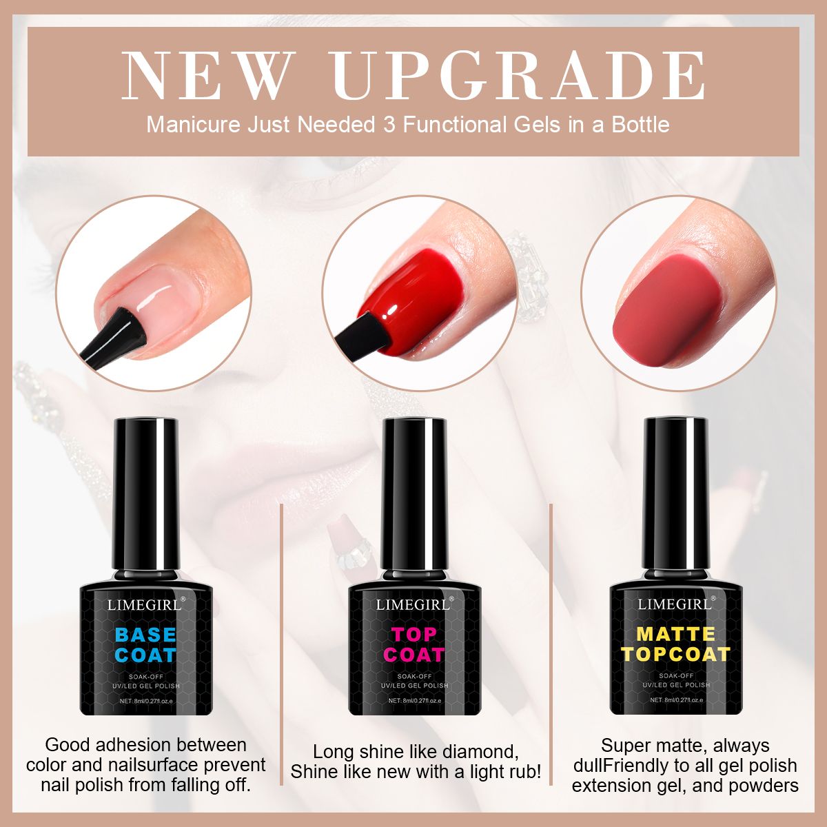 LIMEGIRL Gel Nail Polish Set 6 Color Set with UV Nail Light and Nail Tools, Soaking Nail Set, for Beginners DIY Nail Set-LIMEGIRL Gel Nail Polish Set 6 Color Set with UV Nail Light and Nail Tools, Soaking Nail Set, for Beginners DIY Nail Set
