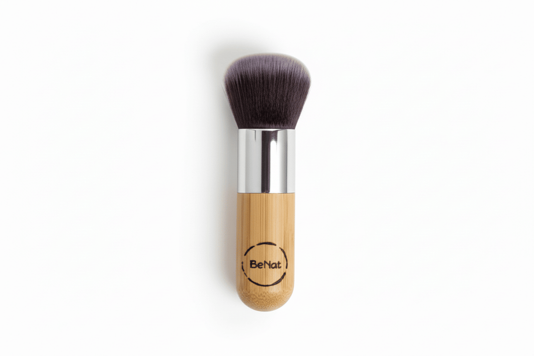 Premium Kabuki Blush Brush - High-Density Soft Synthetic Makeup Brush with Eco-Friendly Bamboo Handle for Flawless Powder & Contour Blending-Premium Kabuki Blush Brush - High-Density Soft Synthetic Makeup Brush with Eco-Friendly Bamboo Handle for Flawless Powder & Contour Blending