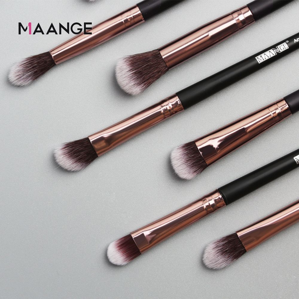 MAANGE 12pcs Eye Makeup Brushes Set With Cosmestic Bag Eyeshadow Blending Eyeliner Eyelash Eyebrow Brushes Make Up Professional-MAANGE 12pcs Eye Makeup Brushes Set With Cosmestic Bag Eyeshadow Blending Eyeliner Eyelash Eyebrow Brushes Make Up Professional