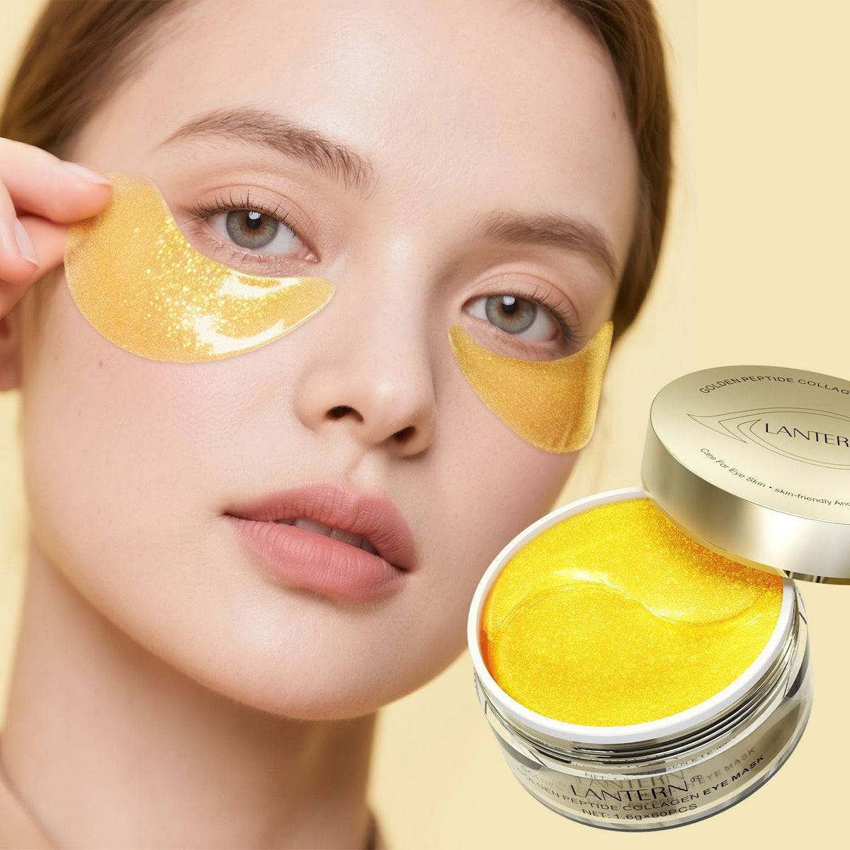 Golden Peptide Collagen Eye Mask, Moisturizing Eye Patches for Puffy Eyes and Dark Circles, 60PCS Hydrating Skincare-Golden Peptide Collagen Eye Mask, Moisturizing Eye Patches for Puffy Eyes and Dark Circles, 60PCS Hydrating Skincare