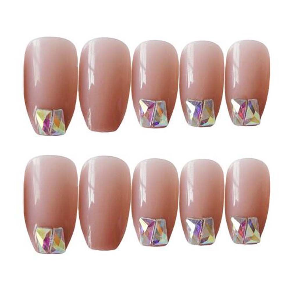 False Fingernails Pink Beads Artificial False Nails Tips Fake Nail Art Decoration Fake Nails-False Fingernails Pink Beads Artificial False Nails Tips Fake Nail Art Decoration Fake Nails