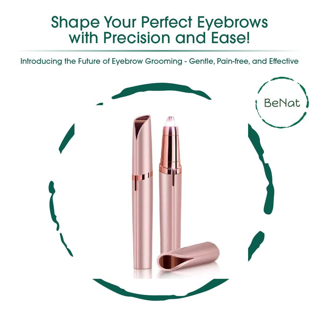 Rechargeable Eyebrow Hair Remover - Painless USB Electric Trimmer with LED Light-Rechargeable Eyebrow Hair Remover - Painless USB Electric Trimmer with LED Light