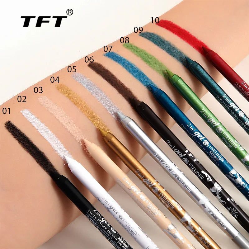 Waterproof Eyeliner Long Lasting Pencil Colourful Pigment Blue Black White Color Gel Eye Liner Pen Makeup Eye Beauty Cosmetics-Waterproof Eyeliner Long Lasting Pencil Colourful Pigment Blue Black White Color Gel Eye Liner Pen Makeup Eye Beauty Cosmetics