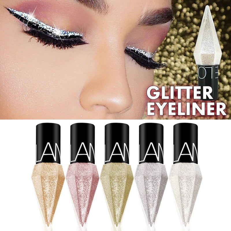 New Professional Shiny Eye Liners Cosmetics for Women Pigment Silver Rose Gold Color Liquid Glitter Eyeliner Cheap Makeup-New Professional Shiny Eye Liners Cosmetics for Women Pigment Silver Rose Gold Color Liquid Glitter Eyeliner Cheap Makeup