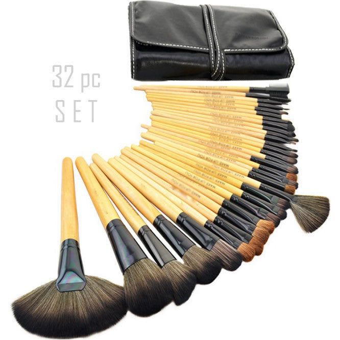 Sculptor 32 Piece High Quality Wooden Makeup Brush Set-Sculptor 32 Piece High Quality Wooden Makeup Brush Set