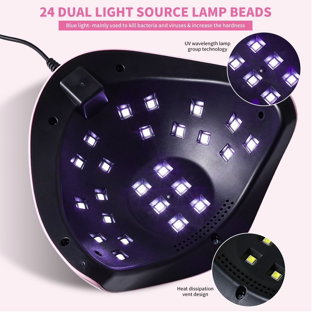 UV Light for Nails, 24LED UV LED Nail Lamp for Gel Polish,Fast Nail Dryer with Automatic Sensor, 3 Timer Setting,Small and Portable, LED Nail Light for Fingernail andToenail gel deunias-UV Light for Nails, 24LED UV LED Nail Lamp for Gel Polish,Fast Nail Dryer with Automatic Sensor, 3 Timer Setting,Small and Portable, LED Nail Light for Fingernail andToenail gel deunias