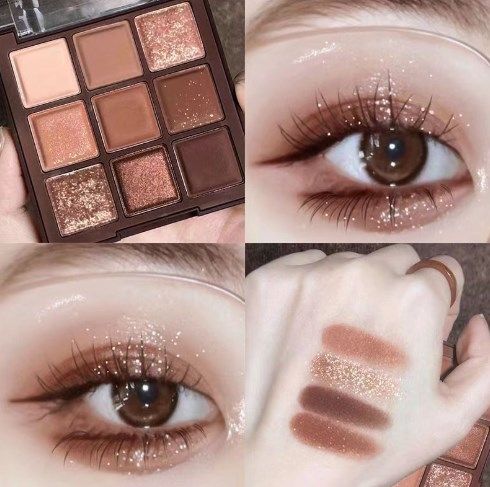 9 colors Shiny Eyeshadow Palette Matte Butter and Orange Brown Plate Earth-toned shimmering pearlescent  2025 new-9 colors Shiny Eyeshadow Palette Matte Butter and Orange Brown Plate Earth-toned shimmering pearlescent  2025 new