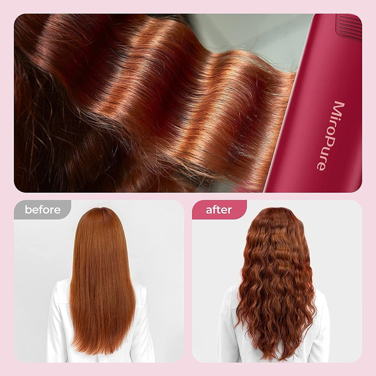 Hair Waver Iron Beach Waver Wand Hair Crimper Hair Waver Barrel Curling Iron 1 Inch PTC Heater Auto Shut-Off Adjustable Easy Shap Long Lasting Heat Dual Voltage-Hair Waver Iron Beach Waver Wand Hair Crimper Hair Waver Barrel Curling Iron 1 Inch PTC Heater Auto Shut-Off Adjustable Easy Shap Long Lasting Heat Dual Voltage