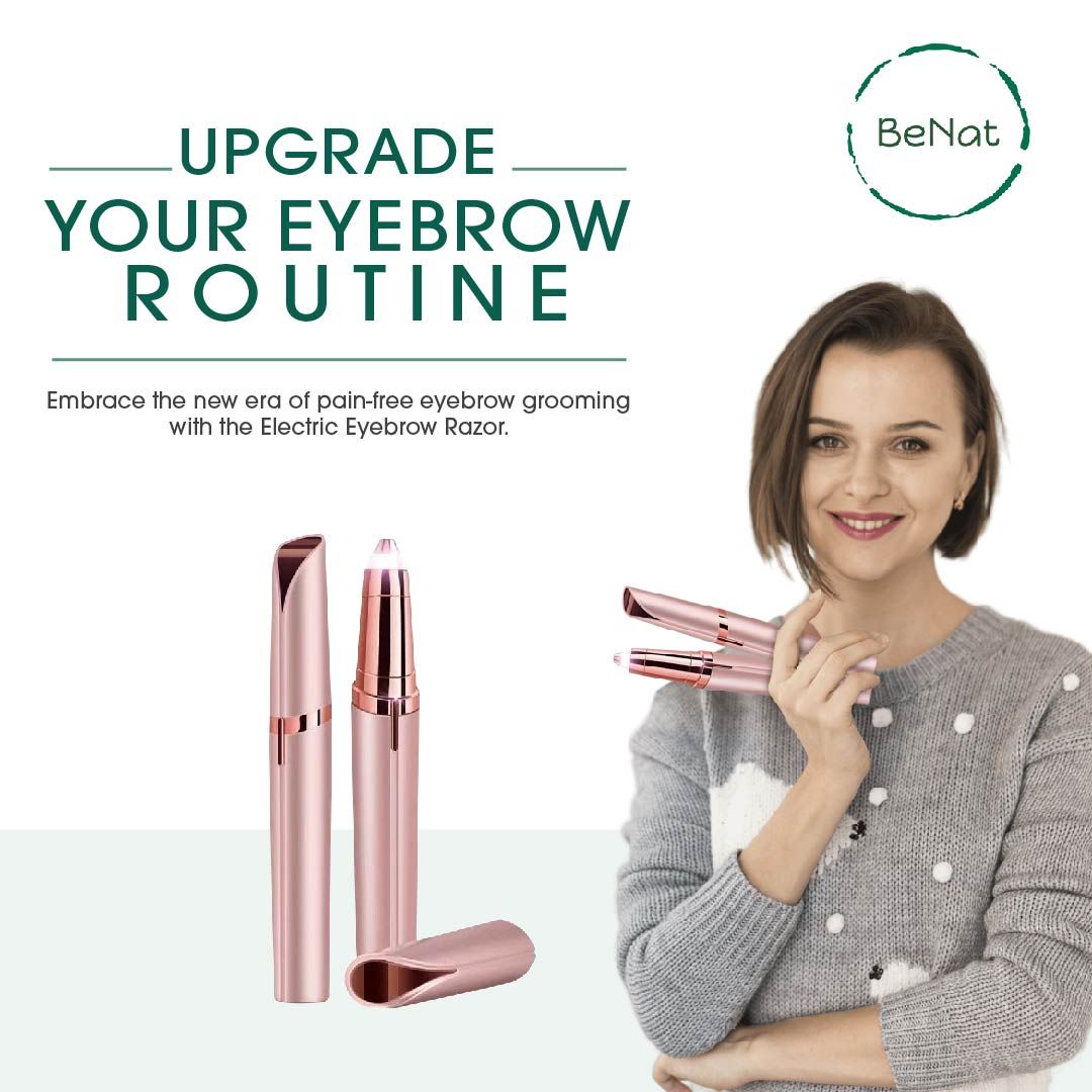 Rechargeable Eyebrow Hair Remover - Painless USB Electric Trimmer with LED Light-Rechargeable Eyebrow Hair Remover - Painless USB Electric Trimmer with LED Light