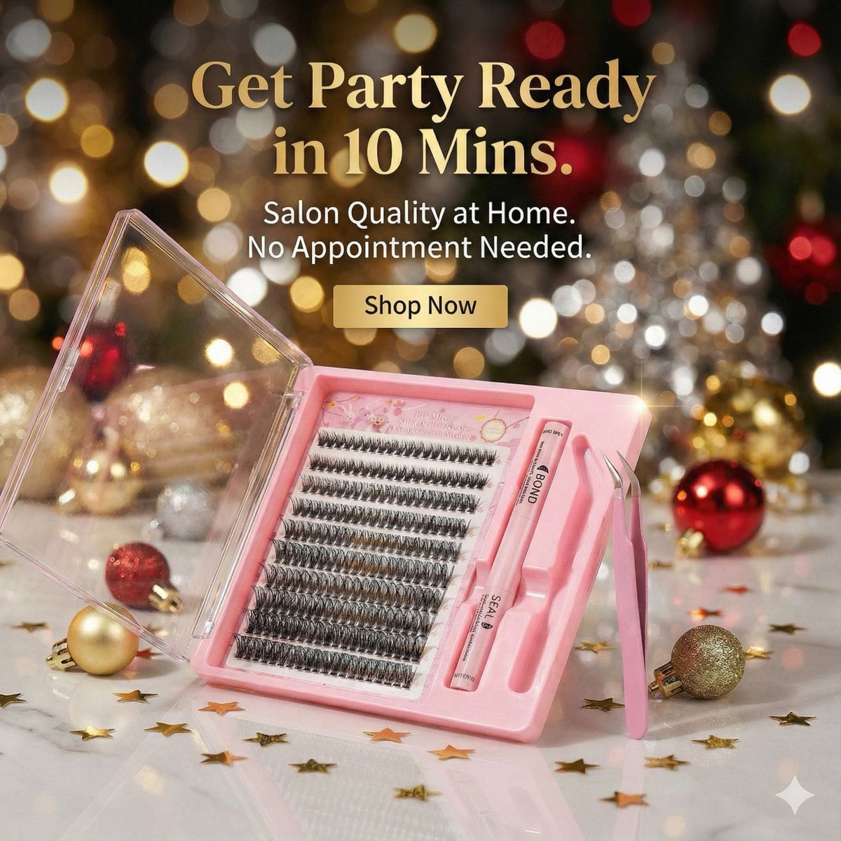 AYCUE Holiday Glam Christmas Special Edition High-Quality Eyelash Suit Subtle Natural Soft Finish Clean Band DIY Fluffy Lash Extension for Festive Looks-AYCUE Holiday Glam Christmas Special Edition High-Quality Eyelash Suit Subtle Natural Soft Finish Clean Band DIY Fluffy Lash Extension for Festive Looks