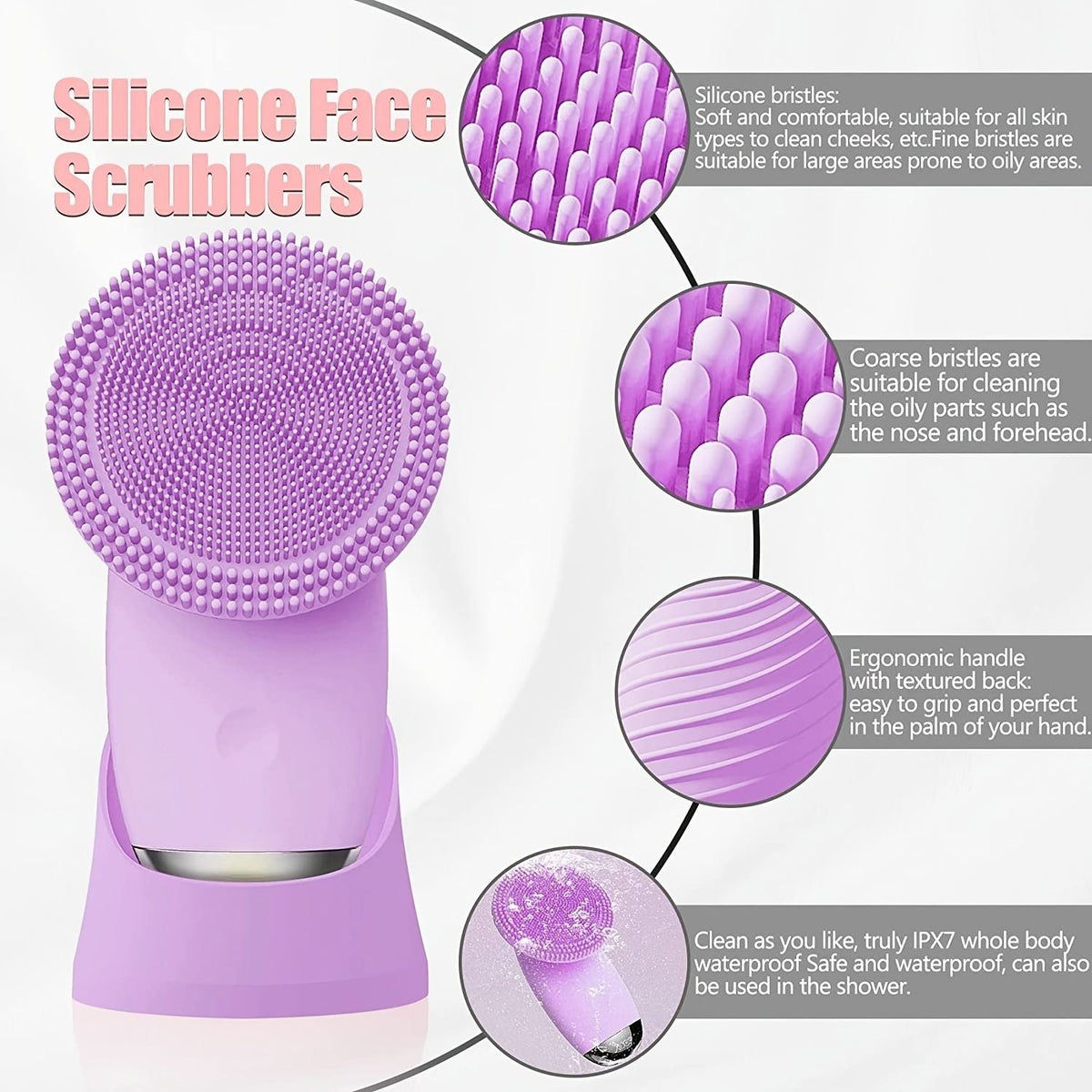 CONESN Electric Facial Cleansing Brush,Silicone Facial Cleansing Brush, Electric Silicone Face Brush, Sonic Facial Cleansing Brush For Makeup Remover-CONESN Electric Facial Cleansing Brush,Silicone Facial Cleansing Brush, Electric Silicone Face Brush, Sonic Facial Cleansing Brush For Makeup Remover