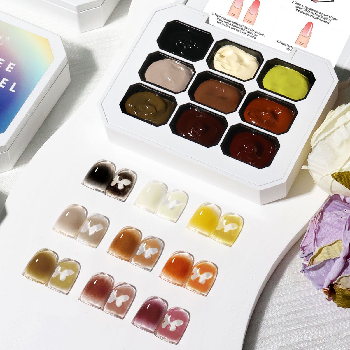 Limegirl Gradient Painting Gel, 9 Bright Colors Ombre GelNail Polish for Pigment Pat Nails Nails French ManicureSoak Off UV Set-Limegirl Gradient Painting Gel, 9 Bright Colors Ombre GelNail Polish for Pigment Pat Nails Nails French ManicureSoak Off UV Set
