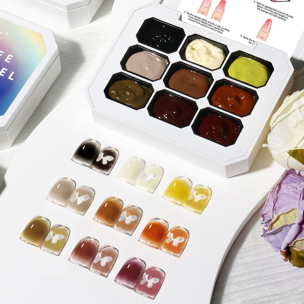 Limegirl Gradient Painting Gel, 9 Bright Colors Ombre GelNail Polish for Pigment Pat Nails Nails French ManicureSoak Off UV Set-Limegirl Gradient Painting Gel, 9 Bright Colors Ombre GelNail Polish for Pigment Pat Nails Nails French ManicureSoak Off UV Set