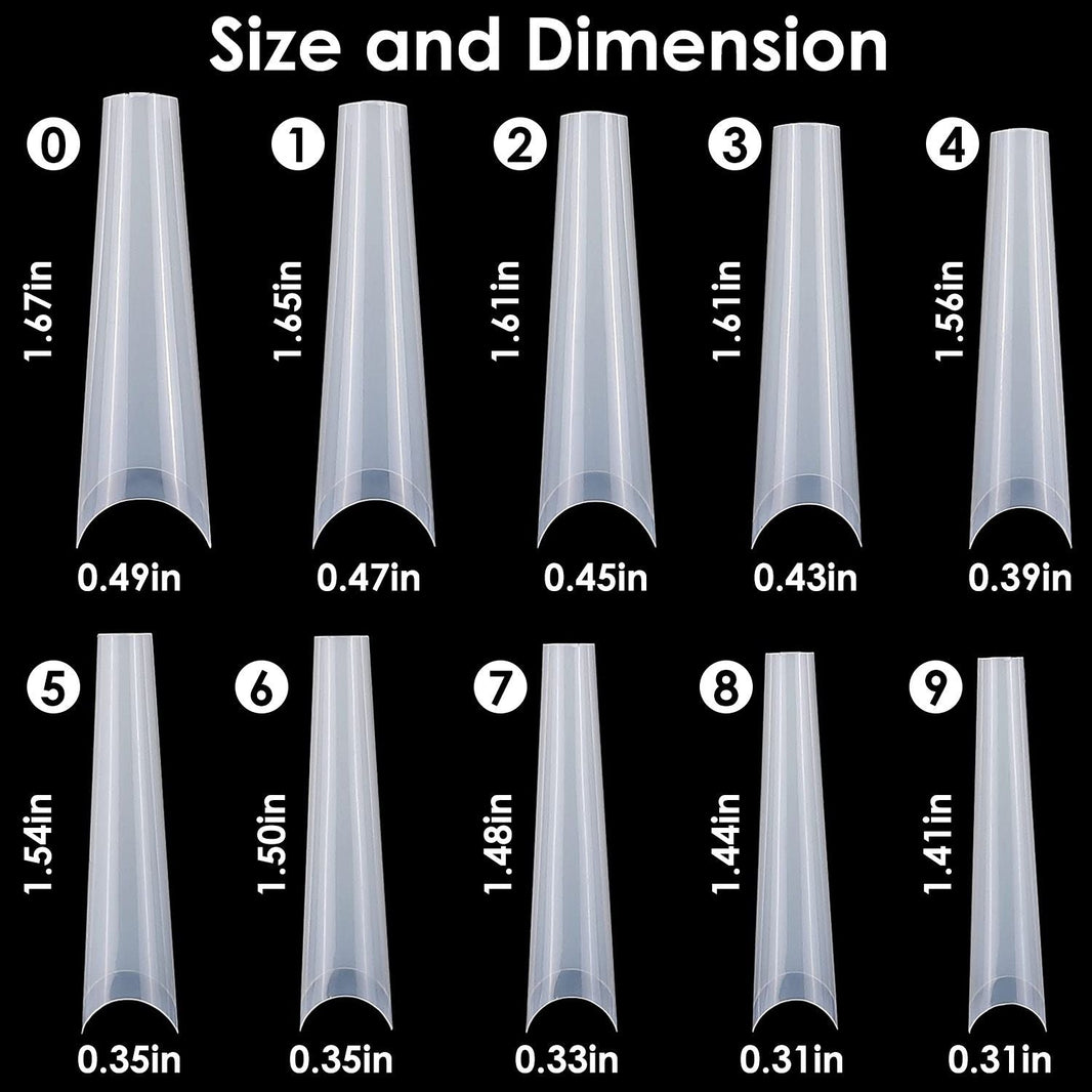 500Pcs False Nail Tips C Curve Half Cover French Nails Extra Long Fake Finger Nails For Nail Art Salons Home DIY 10 Sizes-500Pcs False Nail Tips C Curve Half Cover French Nails Extra Long Fake Finger Nails For Nail Art Salons Home DIY 10 Sizes