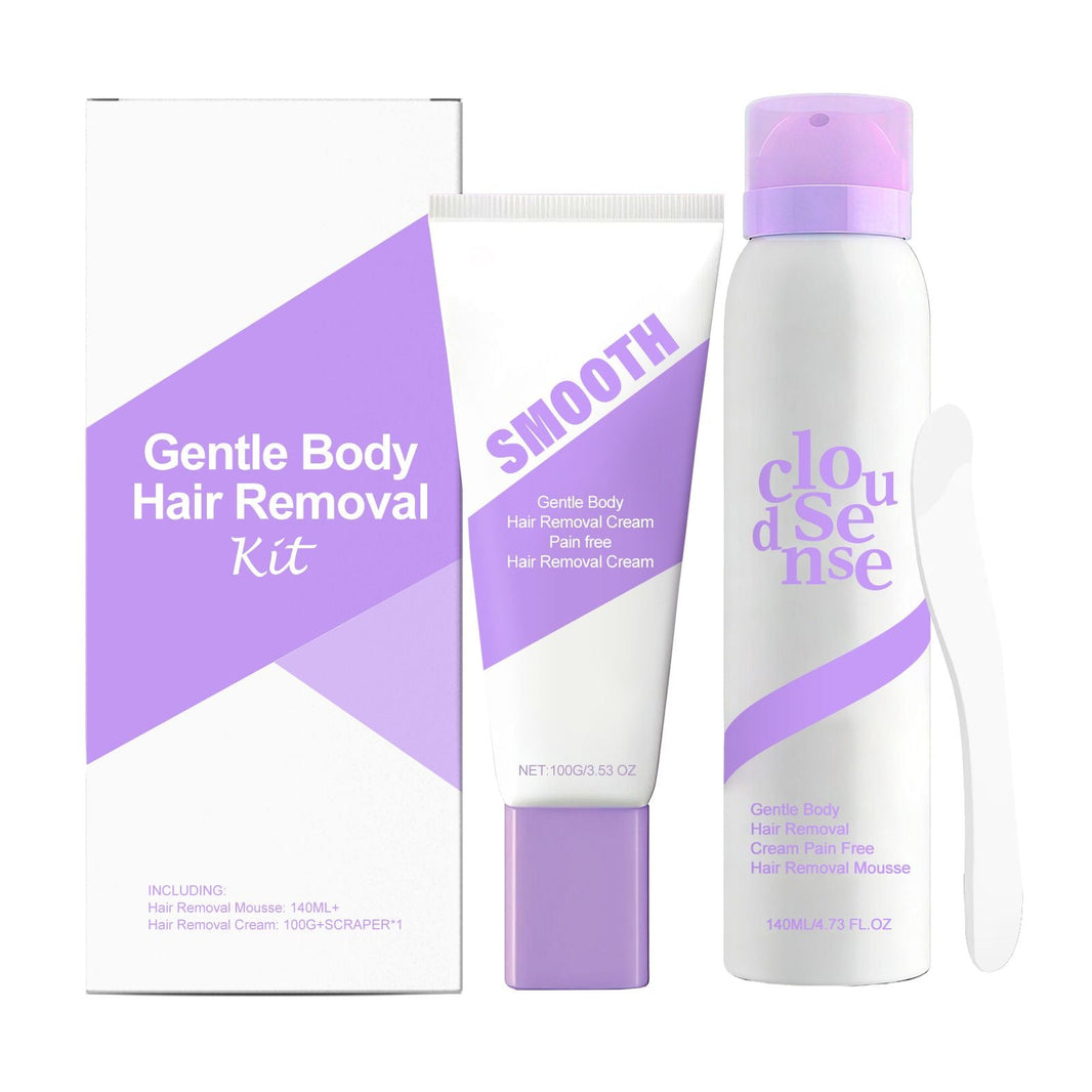 Gentle At-Home Body Hair Removal Kit, Skin Friendly Depilatory Cream & Foam Set, Painless Body Hair Remover for Arms Legs Underarms Smooth Skin Care-Gentle At-Home Body Hair Removal Kit, Skin Friendly Depilatory Cream & Foam Set, Painless Body Hair Remover for Arms Legs Underarms Smooth Skin Care