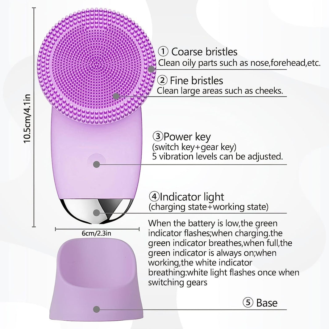 CONESN Electric Facial Cleansing Brush,Silicone Facial Cleansing Brush, Electric Silicone Face Brush, Sonic Facial Cleansing Brush For Makeup Remover-CONESN Electric Facial Cleansing Brush,Silicone Facial Cleansing Brush, Electric Silicone Face Brush, Sonic Facial Cleansing Brush For Makeup Remover