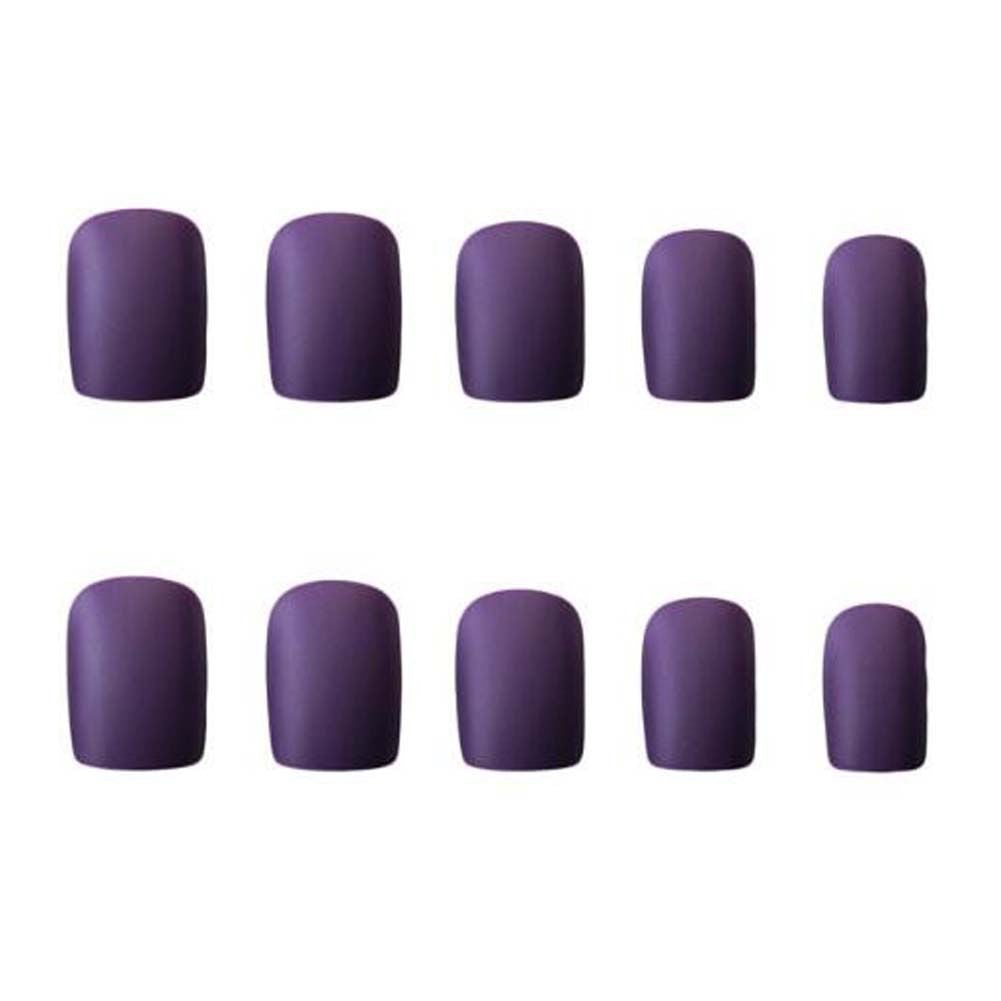 Matte Purple False Fingernails Full Cover Fake Nails Artificial False Nails Tips Nail Art-Matte Purple False Fingernails Full Cover Fake Nails Artificial False Nails Tips Nail Art