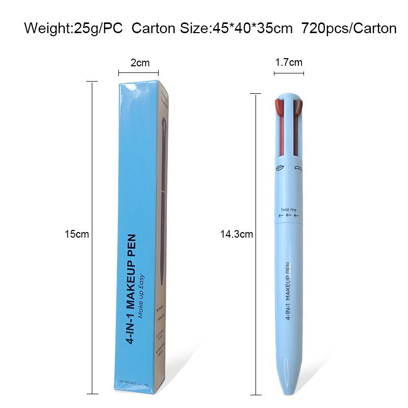 4 Color Lip Liner Highlighter Eyeliner And Eyebrow Pencil 4in1 makeup pen-4 Color Lip Liner Highlighter Eyeliner And Eyebrow Pencil 4in1 makeup pen
